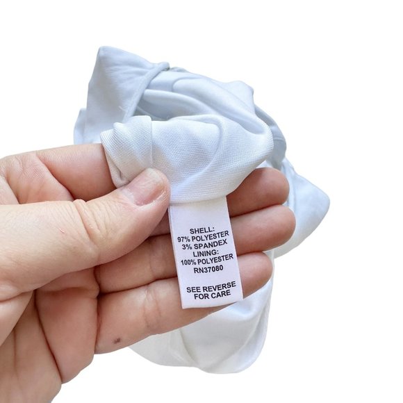 Cato SMALL Riviera White Side Lace Up Keyhole Neck Knee Length Sorority Dress - Picture 10 of 11